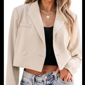 Twenty8Twelve Cream Cropped Blazer